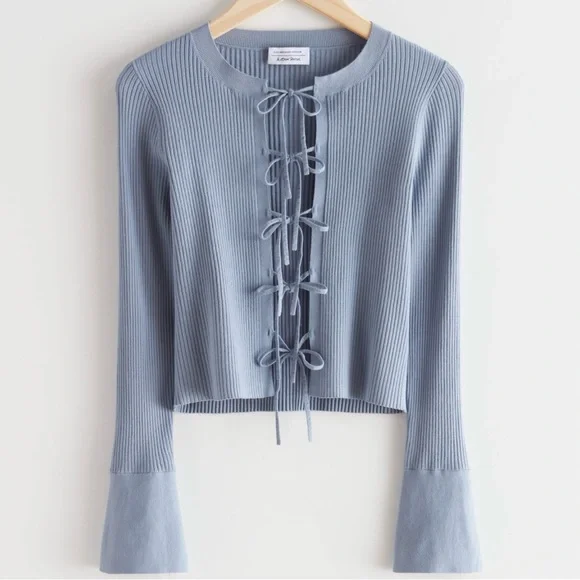 & Other Stories Tie Front Cardigan - Picture 8 of 8